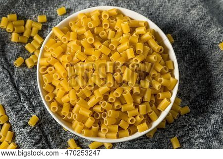 Raw Homemade Ditalini Pasta