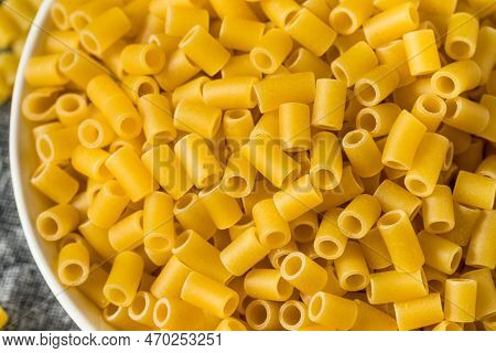 Raw Homemade Ditalini Pasta