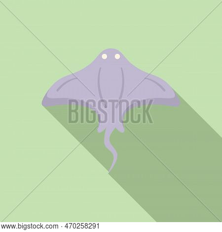 Sea Stingray Icon Flat Vector. Animal Marine. Cute Wing