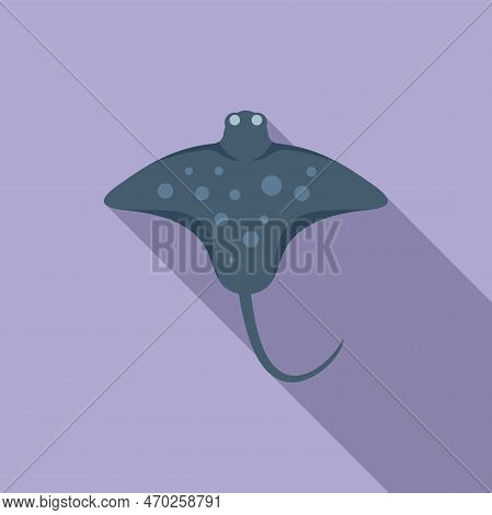 Nature Stingray Icon Flat Vector. Animal Marine. Cute Electric Scuba