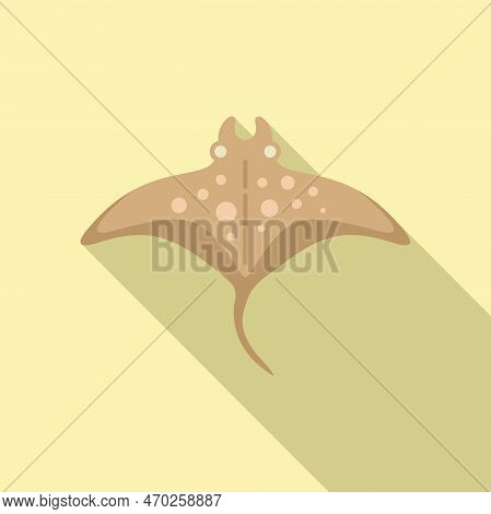 Wing Stingray Icon Flat Vector. Fish Animal. Water Nature