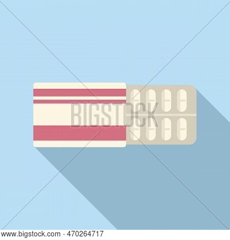 Pill Blister Icon Flat Vector. Disease Bacteria. Medical Immune