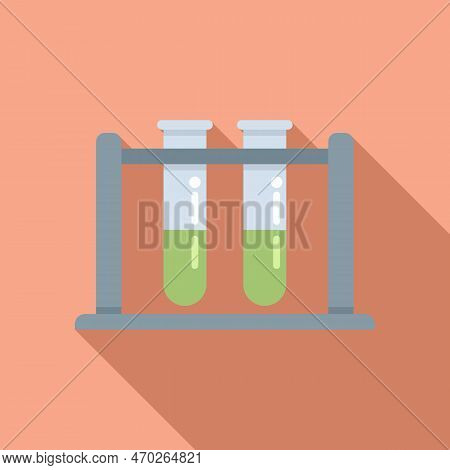 Medical Test Tube Icon Flat Vector. Disease Bacteria. Pill Bacterial