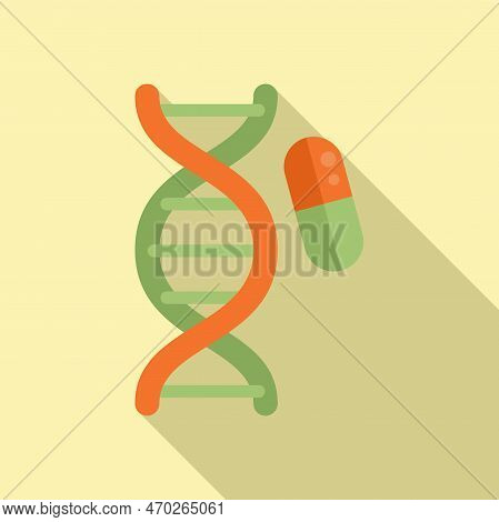 Antibiotic Dna Resistance Icon Flat Vector. Bacteria Drug. Pill Monster