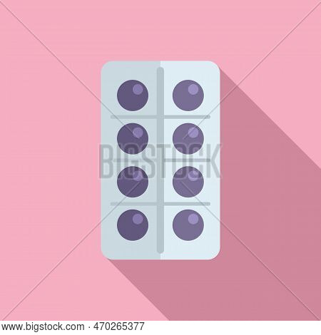 Pill Blister Icon Flat Vector. Medical Immune. Bacteria Drug