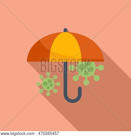 Virus Protection Umbrella Icon Flat Vector. Drug Medicine. Medical Immune
