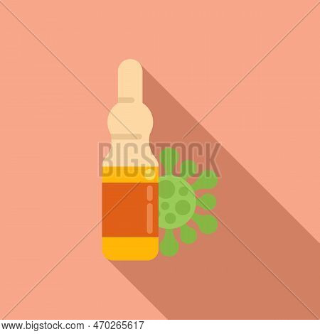 Virus Immune Icon Flat Vector. Drug Disease. Pill Bacterial