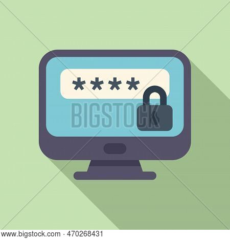 Identity Monitor Area Icon Flat Vector. Personal Mobile. Register Log