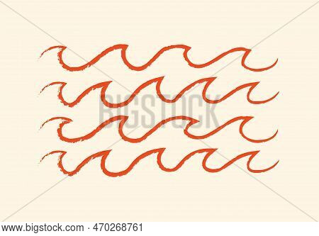 Red Sketch Lines Set. Collection Of Graphic Elements For Website. Doodle, Scribbles And Texture, Min