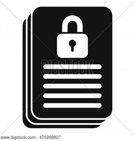 Lock Document Icon Simple Vector. Cyber Account. Service Log