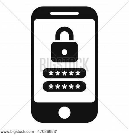 Phone Login Icon Simple Vector. Cyber App. Screen Biometric