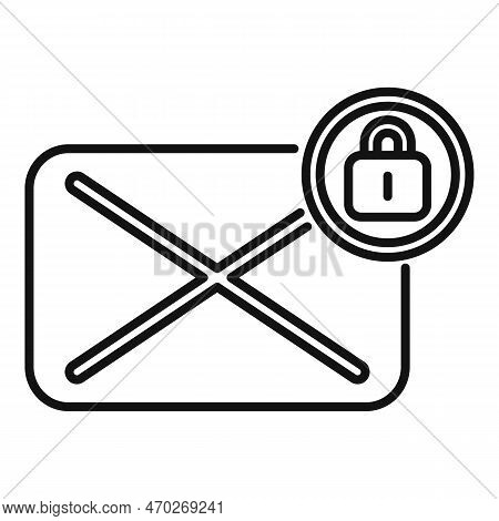 Mail Message Password Protection Icon Outline Vector. Service Log. Policy System