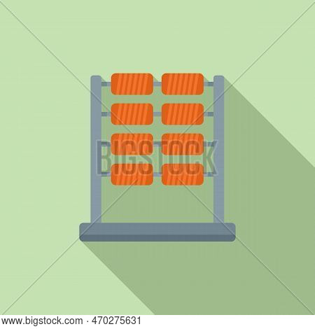 Stand Bobine Icon Flat Vector. Cotton Factory. Textile Process