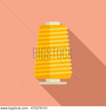 Roll Bobine Icon Flat Vector. Cotton Thread. Textile Fabric