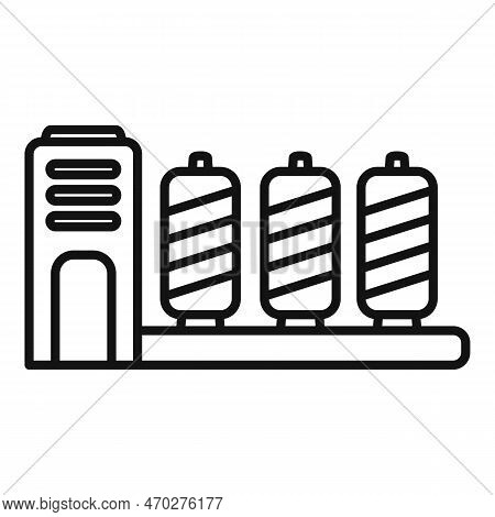 Thread Bobine Icon Outline Vector. Cotton Factory. Fabric Plant