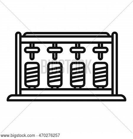 Bobine Stand Icon Outline Vector. Cotton Sewing. Fabric Wool