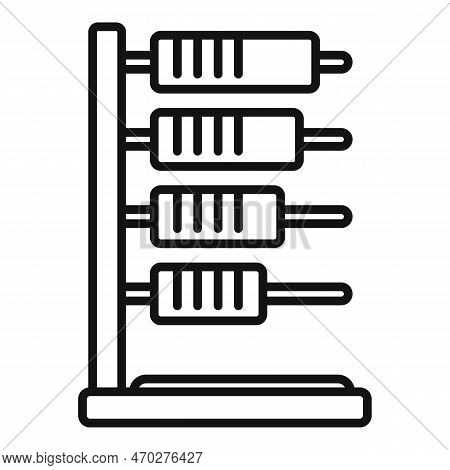 Silk Bobine Icon Outline Vector. Factory Cotton. Textile Fabric