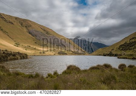 Lake Kirkpatrick On The Road To Moke Lake Near Queenstown In New Zealand