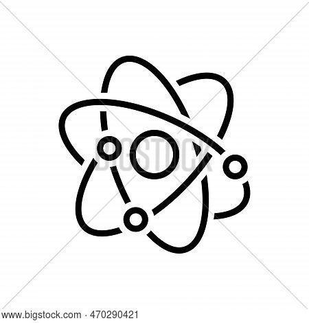 Black Line Icon For Phys Physics Atom Biotechnology Molecule Molecular Science Neutron Orbit