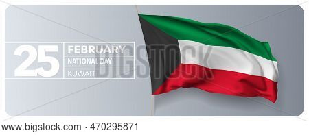 Kuwait Happy National Day Greeting Card, Banner Vector Illustration. Kuwaiti Holiday 25th Of Februar