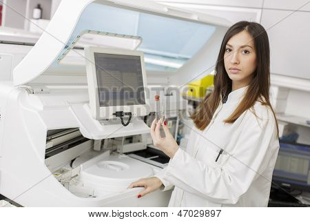 Young Woman In The Modern Medical Laboratory