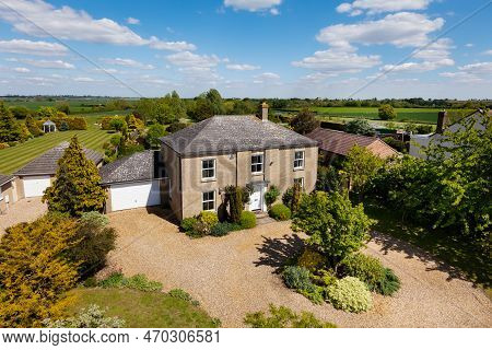 Little Downham, Cambridgeshire, England - May 19 2019: Traditional Style Modern House In East Anglia