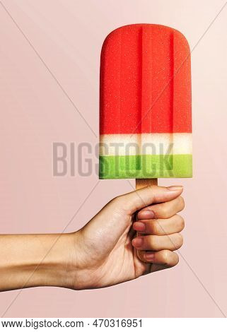 Hand With An Ice Pop In Summertime