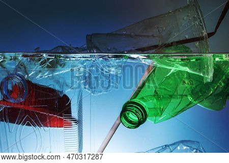 A Image Of Plastic Waste Polluting The Ocean