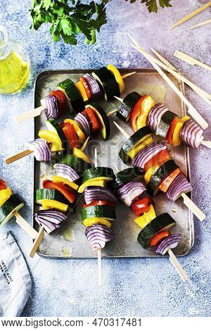 A Image Of Vegan Grilled Vegetable Skewers