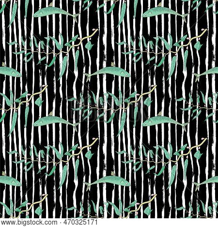 Abstract Seamless Black And White Textile Design