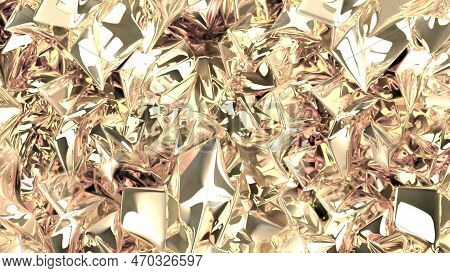 3d Rendering  Shiny Liquid Ripples On The Surface Of A Technological Material With An Elegant Shape.