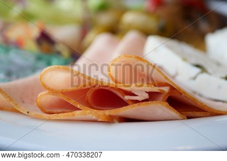 Smoked Meat Plate With Sliced Ham, Bacon