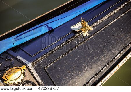 Detail Of The Decorations Of The Upper Part Of The Hull Of A Gondola In Venice