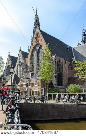 Amsterdam, Netherlands -  May 5, 2013: This Is A View Of The Apse Of The Old Gothic Oudekerk Church 