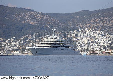 Bodrum, Turkey, 15 January 2023: The Giant Superyacht Eclipse, Owned By Russian Businessman Roman Ab