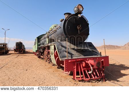 Locomotive At Hejaz Railway Station, Wadi Rum, Jordan, December 2021