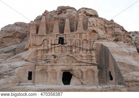Facade Of Obelisk Tomb, Bab As Siq Triclinium, Building Of The Ancient Nabataean City Of Petra, Jord