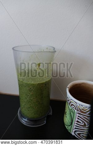 Fresh Health Green Smoothie Made Of Spinach