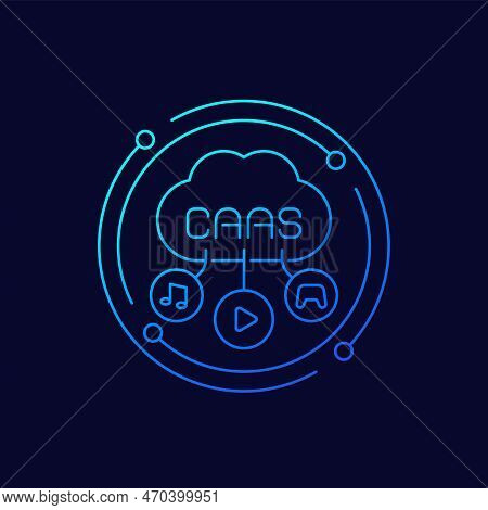 Caas Icon, Content As A Service Linear Vector