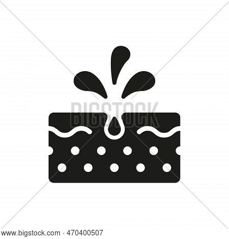 Unclog Skin Face Of Dirty Blackhead And Dust Icon. Cleansing Clogged Deep Pore Silhouette Icon. Faci