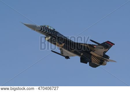 Eskisehir, Turkiye - September 18, 2022: Turkish Air Force General Dynamics F-16c Fighting Falcon (4