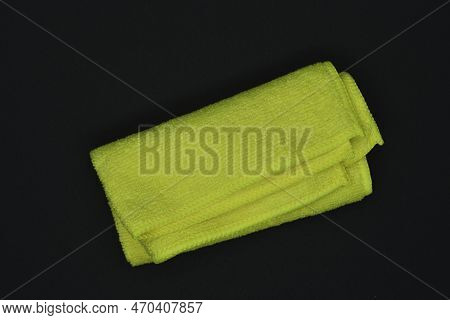 Yellow Cloth For Wiping. A Terry Towel. A Rag For Cleaning The Premises.
