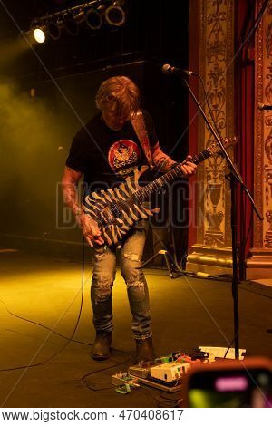 Mt. Clemens, Michigan -usa- January 28, 2023: George Lynch Performing At The Emerald Theatre With Sp