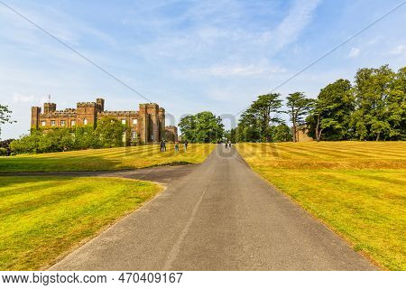 A View Of The Magnificent Scone Palace, Historic Building And Attraction In The Village Of Scone And