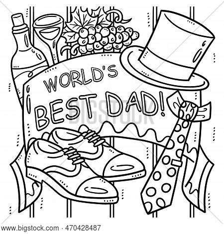 A Cute And Funny Coloring Page Of A Worlds Best Dad. Provides Hours Of Coloring Fun For Children. Co