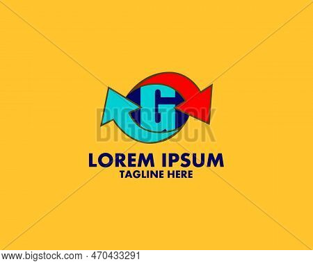 Letter G Arrow Logo Template, The Logo Of The G Letter Is Circular With Various Rotating Arrows, Rec