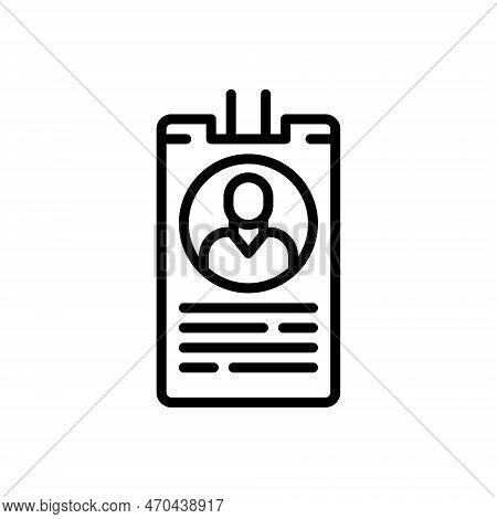 Black Line Icon For Named Enrolled Designated Nominated Denominated Title Id Identity-card