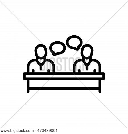 Black Line Icon For Talked Speak Say Tell Negotiate Convert Gossip Communicate Gab Parley