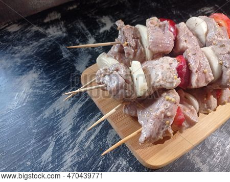Preparation For Grilled Meat
Background, Food, Pork, Barbecue, Vegetables, Pepper, Onion, Marinade, 