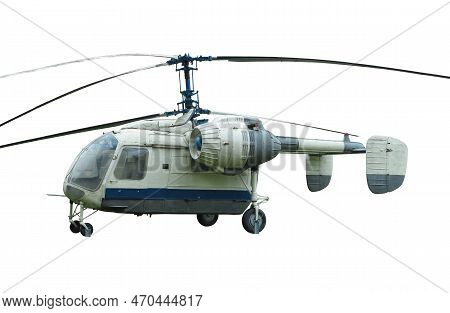 Russian And Soviet Helicopter Ka-26 Isolated Over White Background